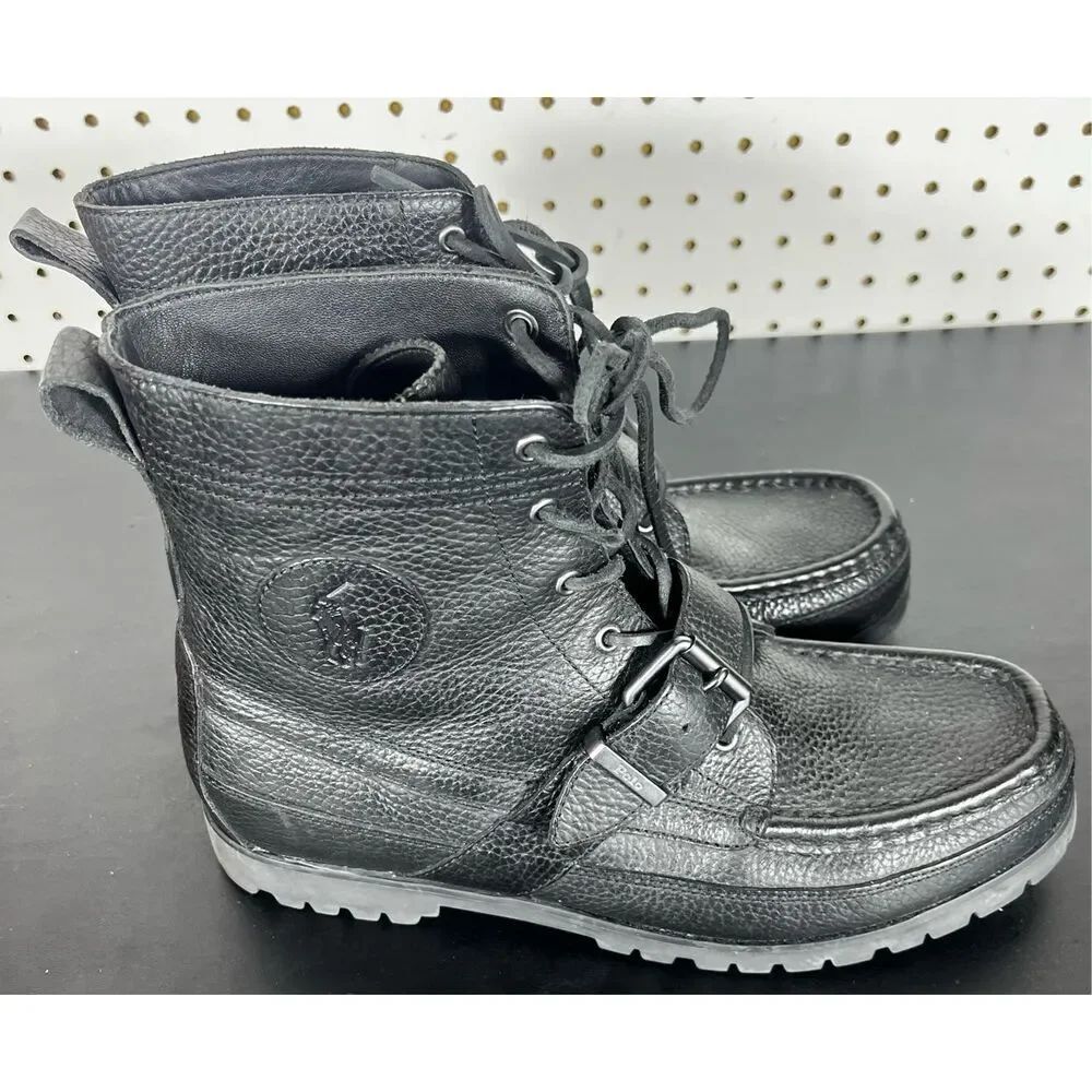 Polo Ralph Lauren pebble leather ranger boots size 10